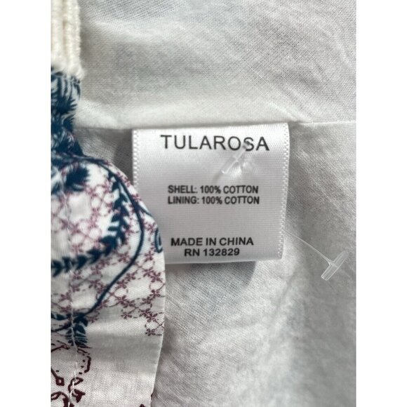 Tularosa Revolve Moonrise Boho Peacock Floral Short Sleeve Blouse Buttons Sz M - Picture 7 of 8